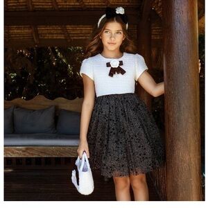 Ivory & Black Tulle Dress